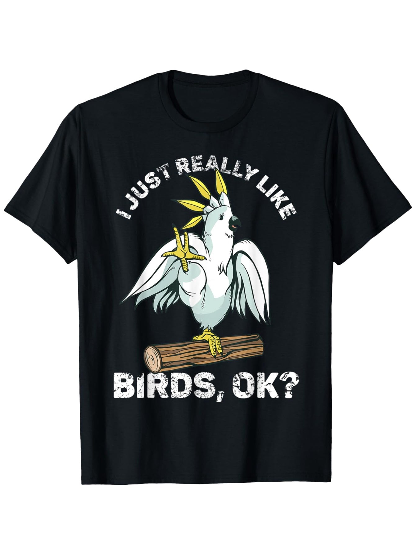 Funny Cockatoo Parrot Graphic Tee for Men - Soft Cotton T-Shirt