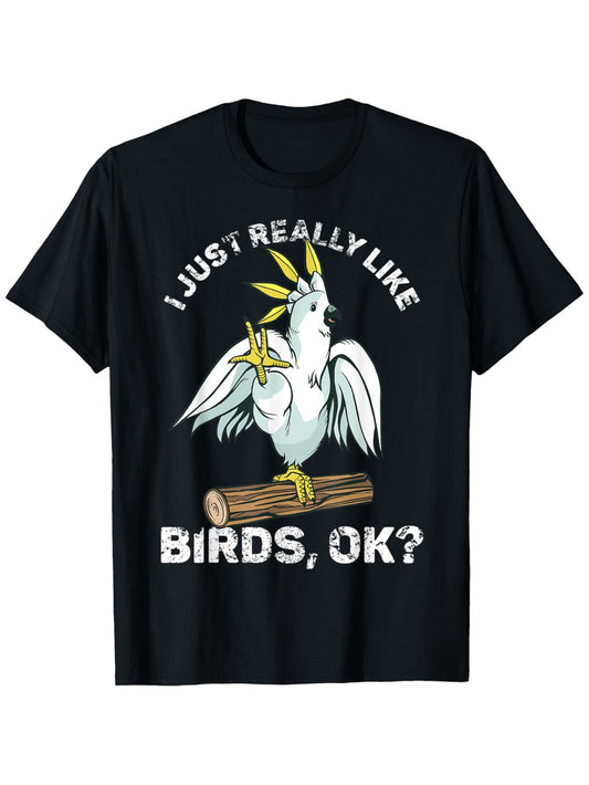 Funny Cockatoo Parrot Graphic Tee for Men - Soft Cotton T-Shirt