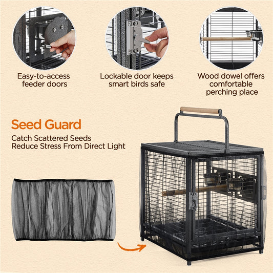 Costoffs Bird Cage Carrier With Seed Guard Litter Tray