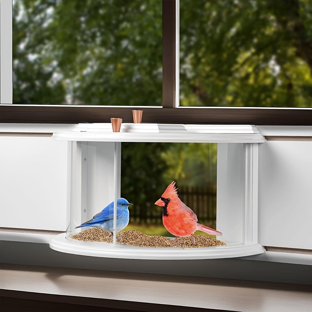 Window Bird Feeder Clear View Tray Easy Assembly Mounting