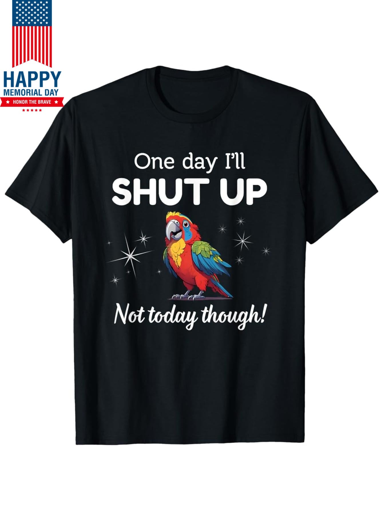 Vintage Cotton T-Shirt with Parrot Graphic for Men