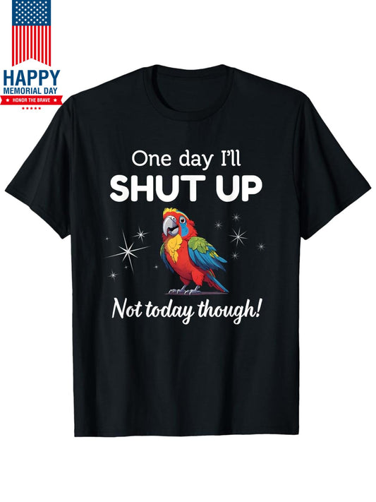 Vintage Cotton T-Shirt with Parrot Graphic for Men