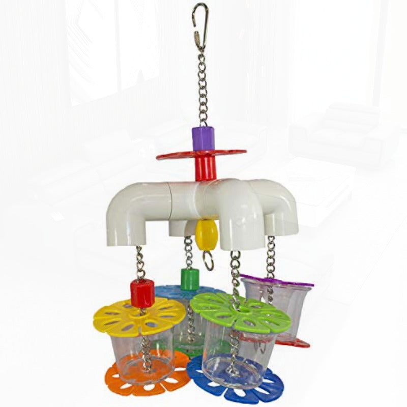 Mobile Forager Cage With Hanging Chains For Small Pets