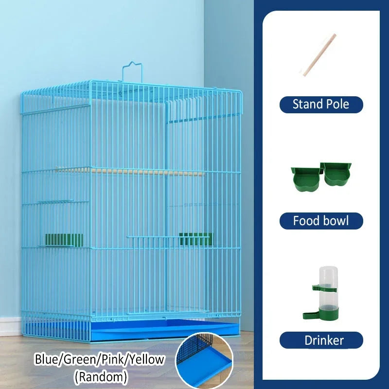 Large Bird Cage Breathable Breeding Parrot Cage Strong Standing Flying Many Birdcage with Bottom Tray Pigeon Cage Bird House Nest