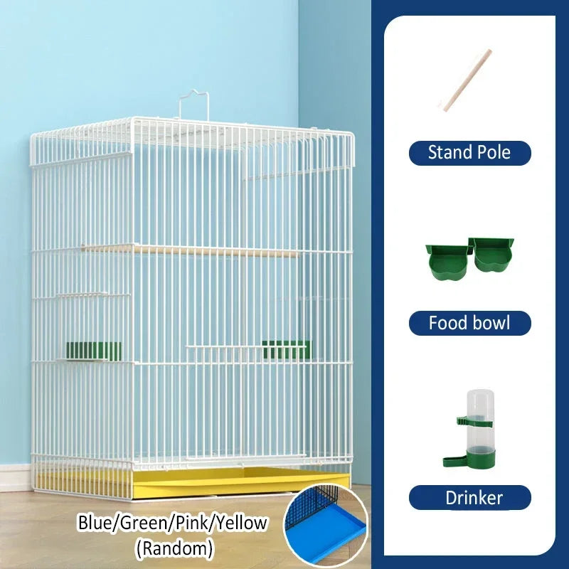 Large Bird Cage Breathable Breeding Parrot Cage Strong Standing Flying Many Birdcage with Bottom Tray Pigeon Cage Bird House Nest