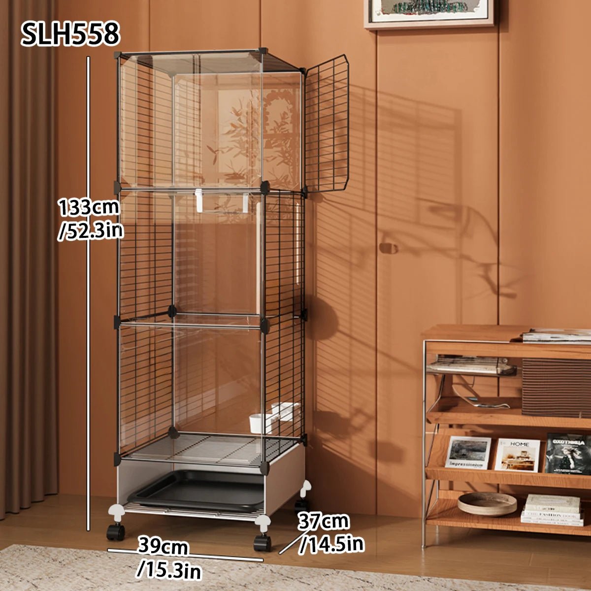 Large Luxury Bird Cage for Cockatiels and Mynas Splash-Proof Tiger Skin Design