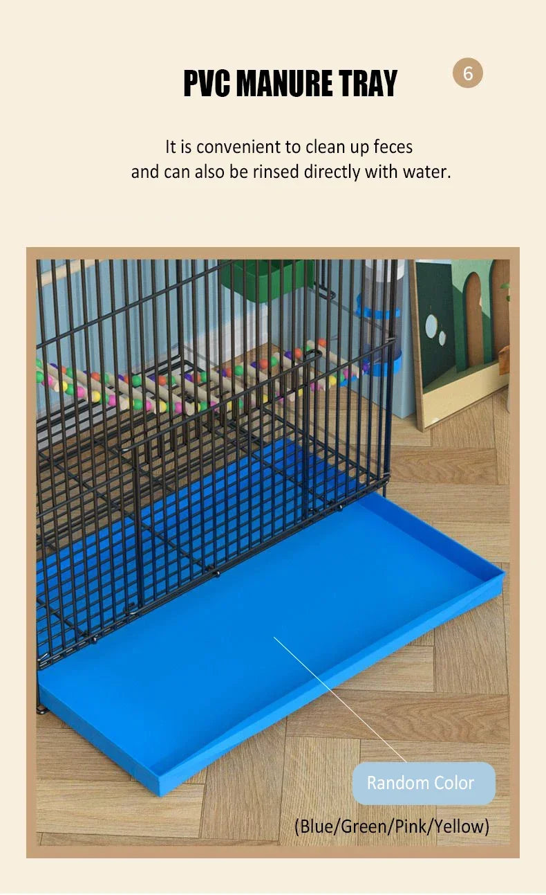 Large Bird Cage Breathable Breeding Parrot Cage Strong Standing Flying Many Birdcage with Bottom Tray Pigeon Cage Bird House Nest