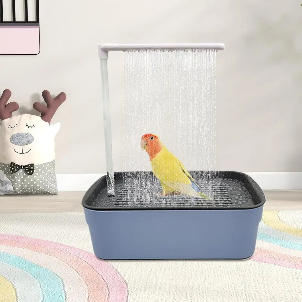 Bird Bath Shower Tub Pet Circulating Water Bath USB Electric Large Bird Bathtub Shower Fountain for Parakeet Cockatoo Parrot