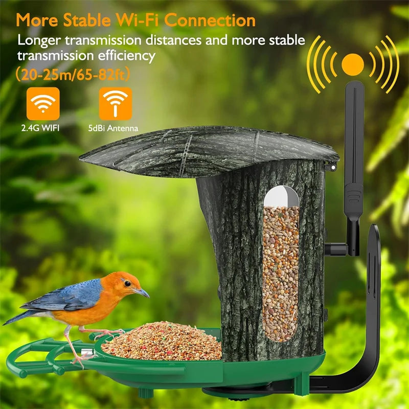 Smart Bird Feeder Camera with 64G Card for Wild Watching