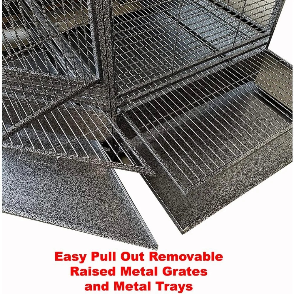 64 Inch Extra Large Corner Flight Bird Parrot Cage for Cockatiel Parakeet Budgies Parrot with Around Metal Seed Skirts