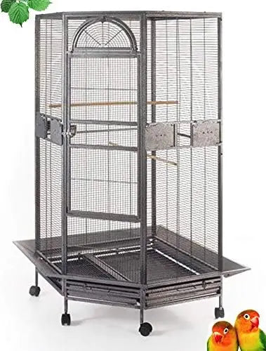64 Inch Extra Large Corner Flight Bird Parrot Cage for Cockatiel Parakeet Budgies Parrot with Around Metal Seed Skirts