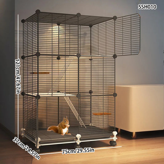 Squirrel Cage Large Three-Story Luxury House for Squirrels and Chinchillas