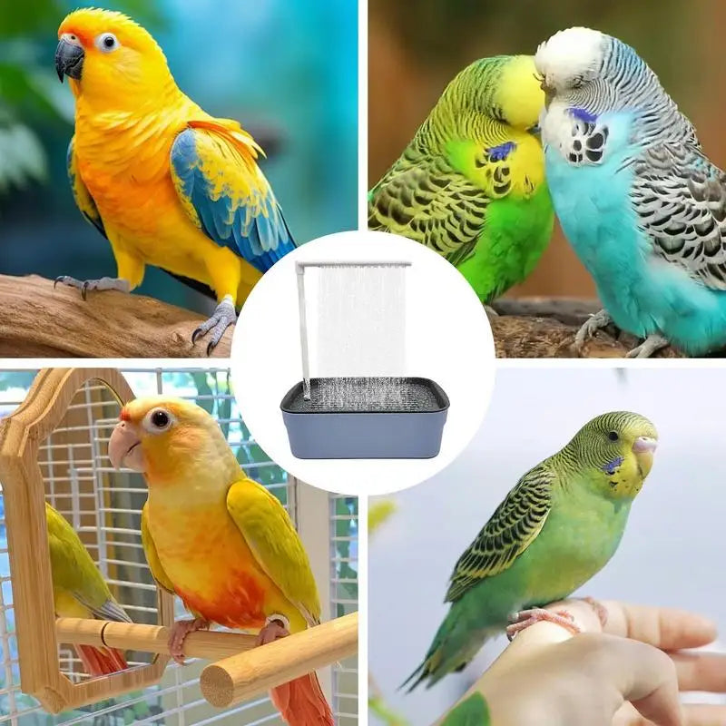 Bird Bath Shower Tub Pet Circulating Water Bath USB Electric Large Bird Bathtub Shower Fountain for Parakeet Cockatoo Parrot