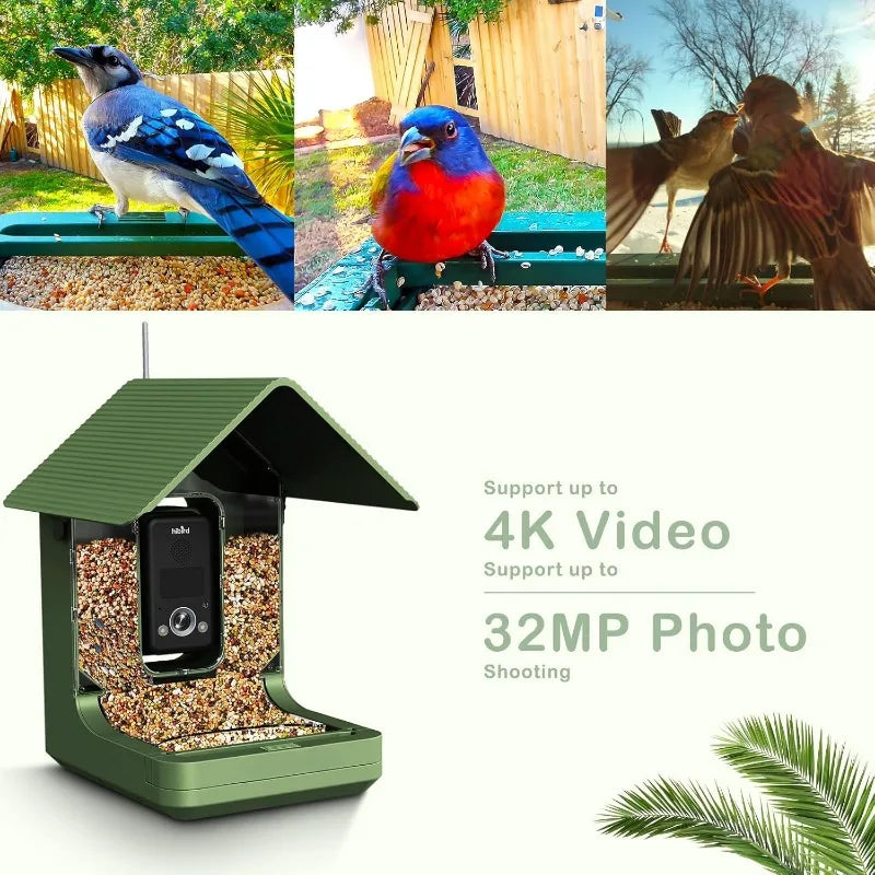 4K HD Bird Feeder with Camera, 32 MP Smart Bird House