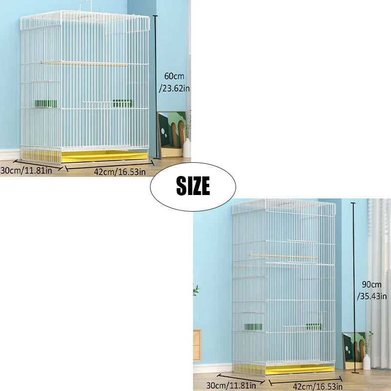 Large Bird Cage Breathable Breeding Parrot Cage Strong Standing Flying Many Birdcage with Bottom Tray Pigeon Cage Bird House Nest