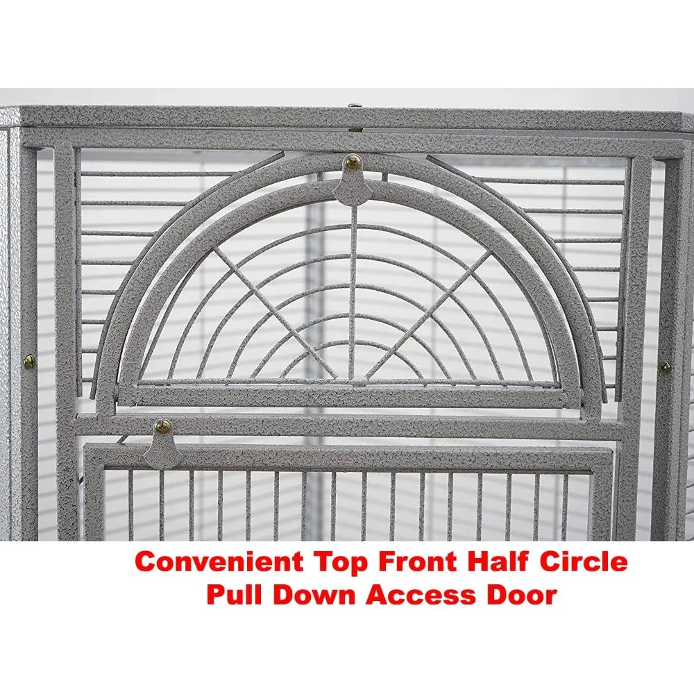 64 Inch Extra Large Corner Flight Bird Parrot Cage for Cockatiel Parakeet Budgies Parrot with Around Metal Seed Skirts