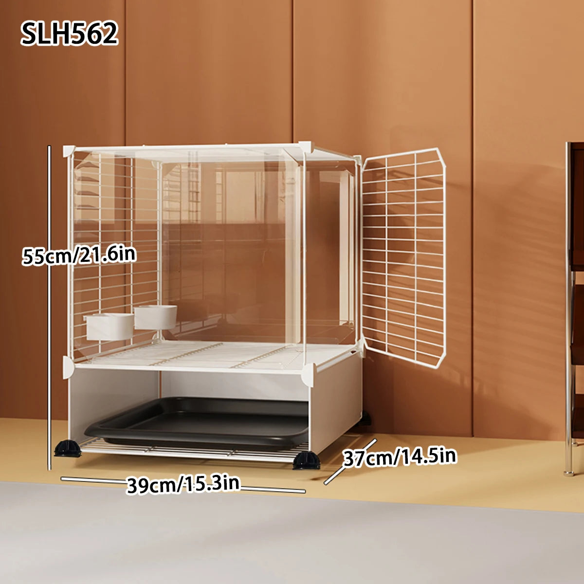 Large Luxury Bird Cage for Cockatiels and Mynas Splash-Proof Tiger Skin Design