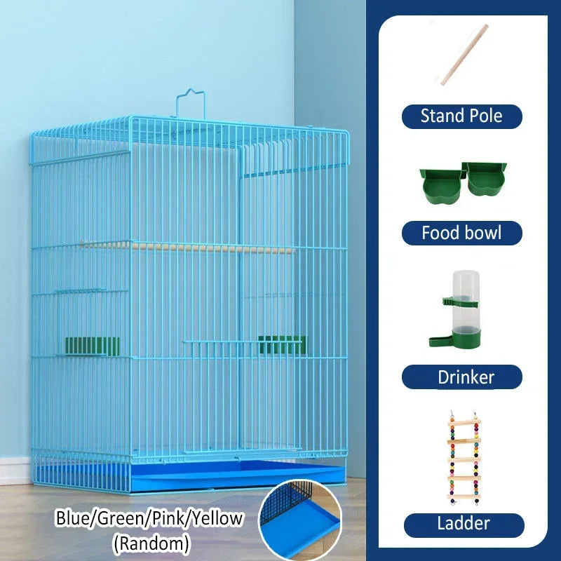 Large Bird Cage Breathable Breeding Parrot Cage Strong Standing Flying Many Birdcage with Bottom Tray Pigeon Cage Bird House Nest