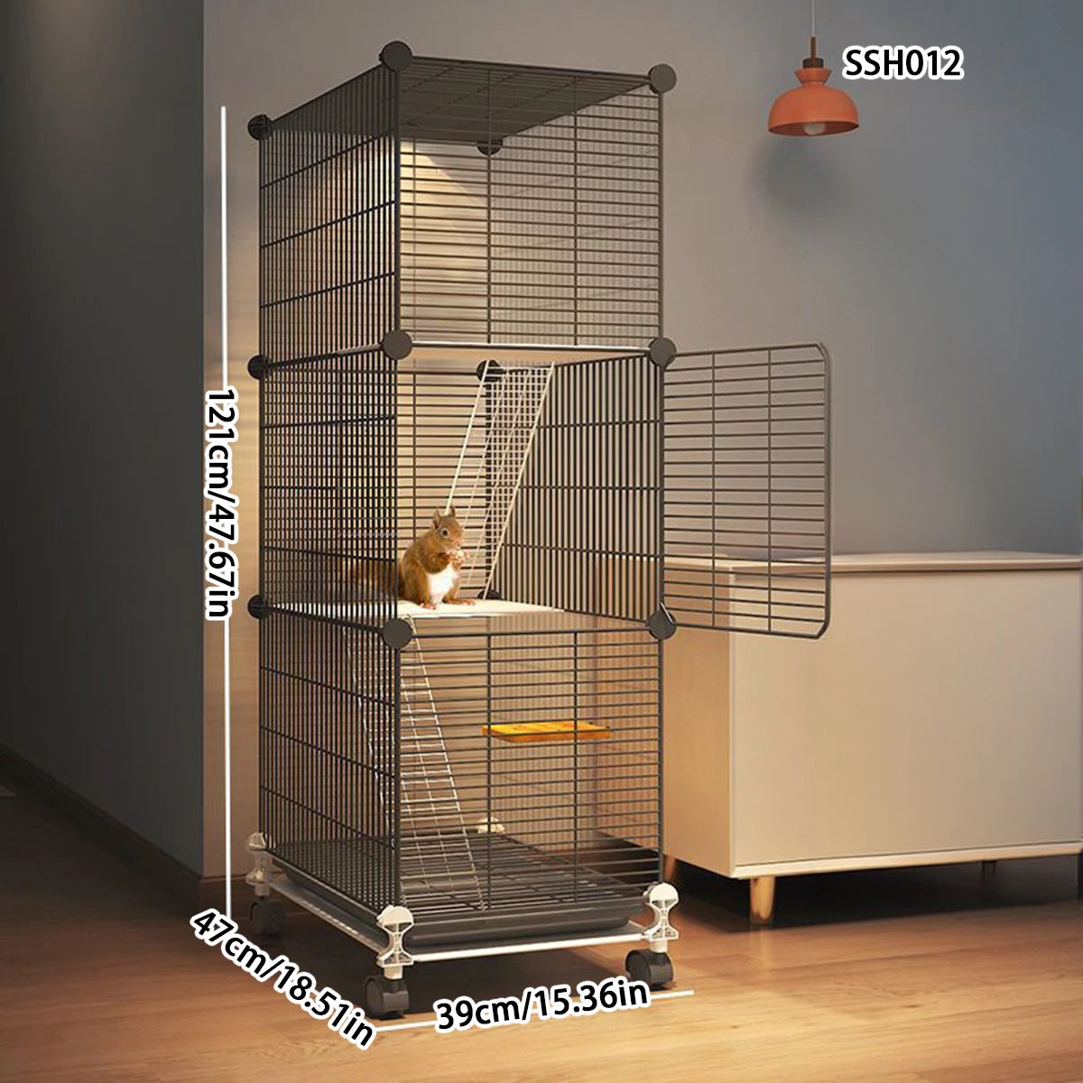Squirrel Cage Large Three-Story Luxury House for Squirrels and Chinchillas