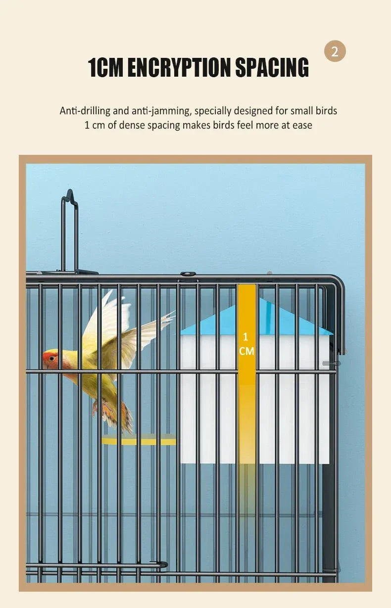 Large Bird Cage Breathable Breeding Parrot Cage Strong Standing Flying Many Birdcage with Bottom Tray Pigeon Cage Bird House Nest