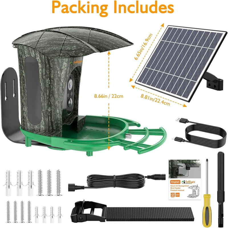 Smart Bird Feeder Camera with 64G Card for Wild Watching
