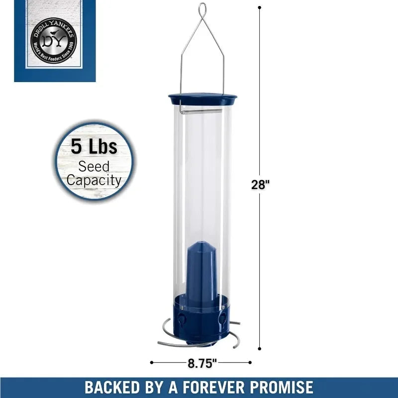Droll Yankees Whipper Squirrel-Proof Bird Feeder Blue