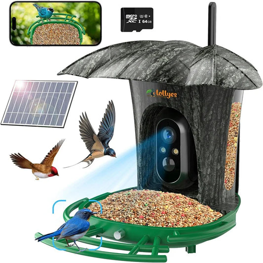 Smart Bird Feeder Camera with 64G Card for Wild Watching
