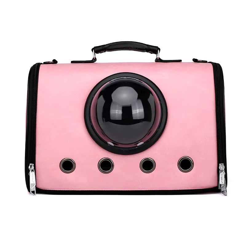 Breathable PU Cat Backpack Portable Transparent Foldable Large Capacity Pet Bag