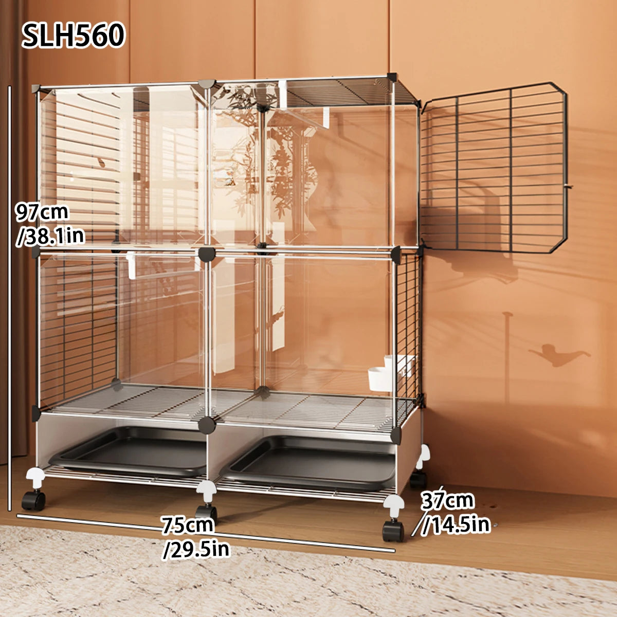 Large Luxury Bird Cage for Cockatiels and Mynas Splash-Proof Tiger Skin Design