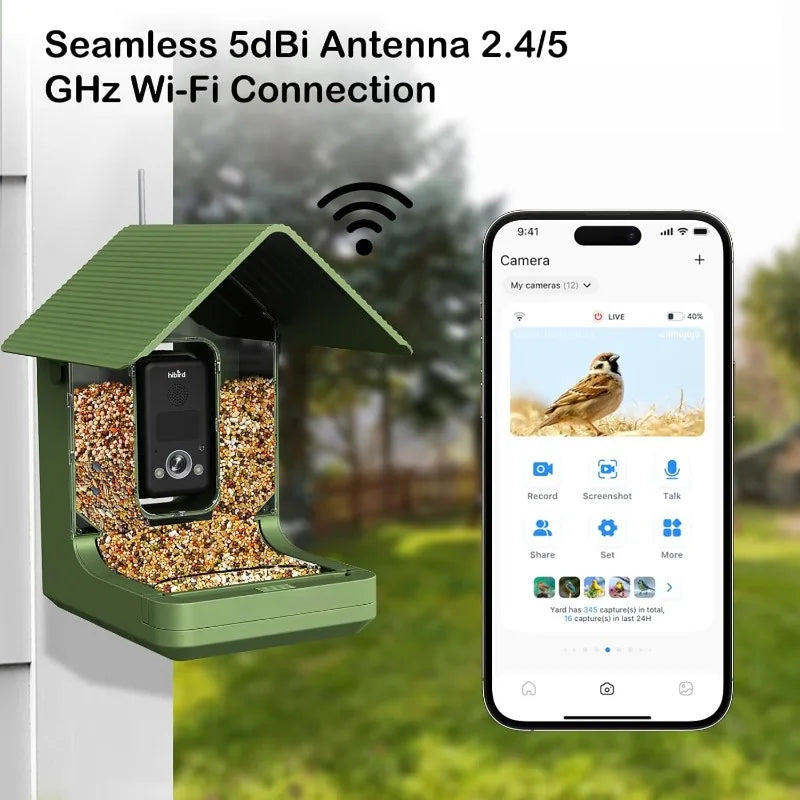 4K HD Bird Feeder with Camera, 32 MP Smart Bird House