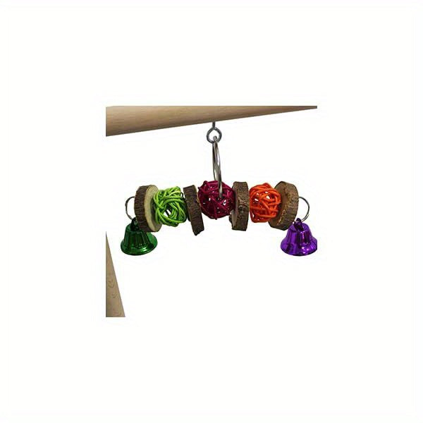 Bird Playground Parrot Perch Stand Toys Wood Play Gym Activity Center Exercise Playpen Ladder Swing with Feeder Cups Chewing Toy and Tray