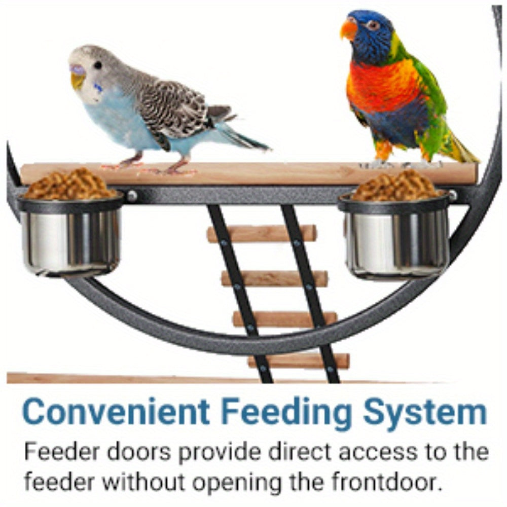 MERXENG Parrot Playstand With Wheels Heavy Duty Center