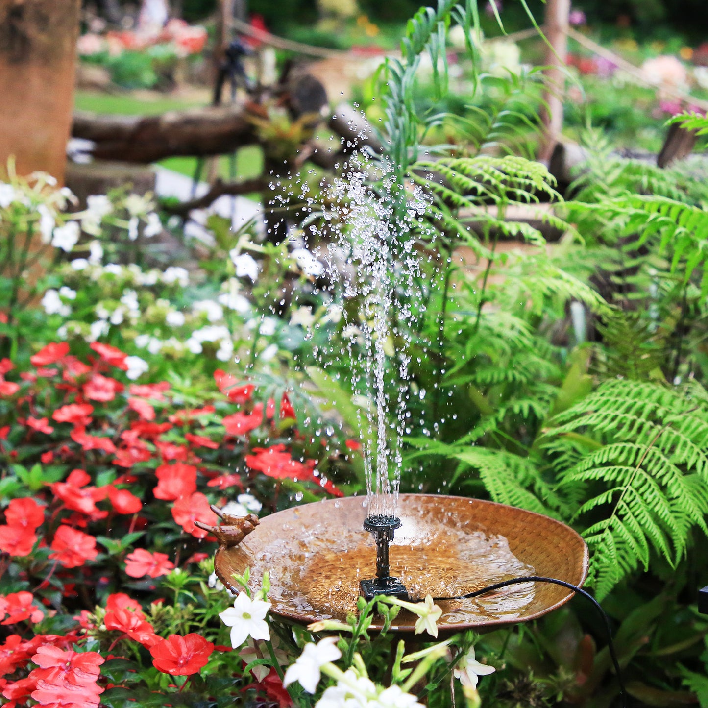 AISITIN 1.5W 2.5W 3.5W Solar Water Pump Kit Outdoor Solar Powered Fountain Pump with 6 Nozzles for Bird Bath Ponds Garden Fish Tank Eco-Friendly DIY Water Feature for Home and Backyard
