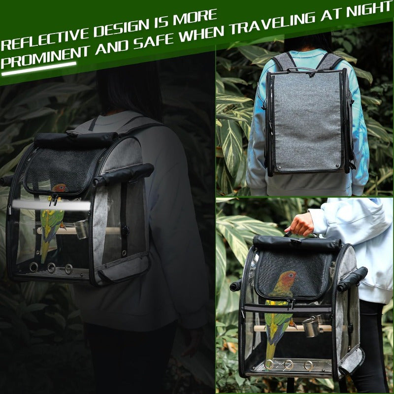 Bird Carrier Bag with Indestructible Stainless Steel Mesh