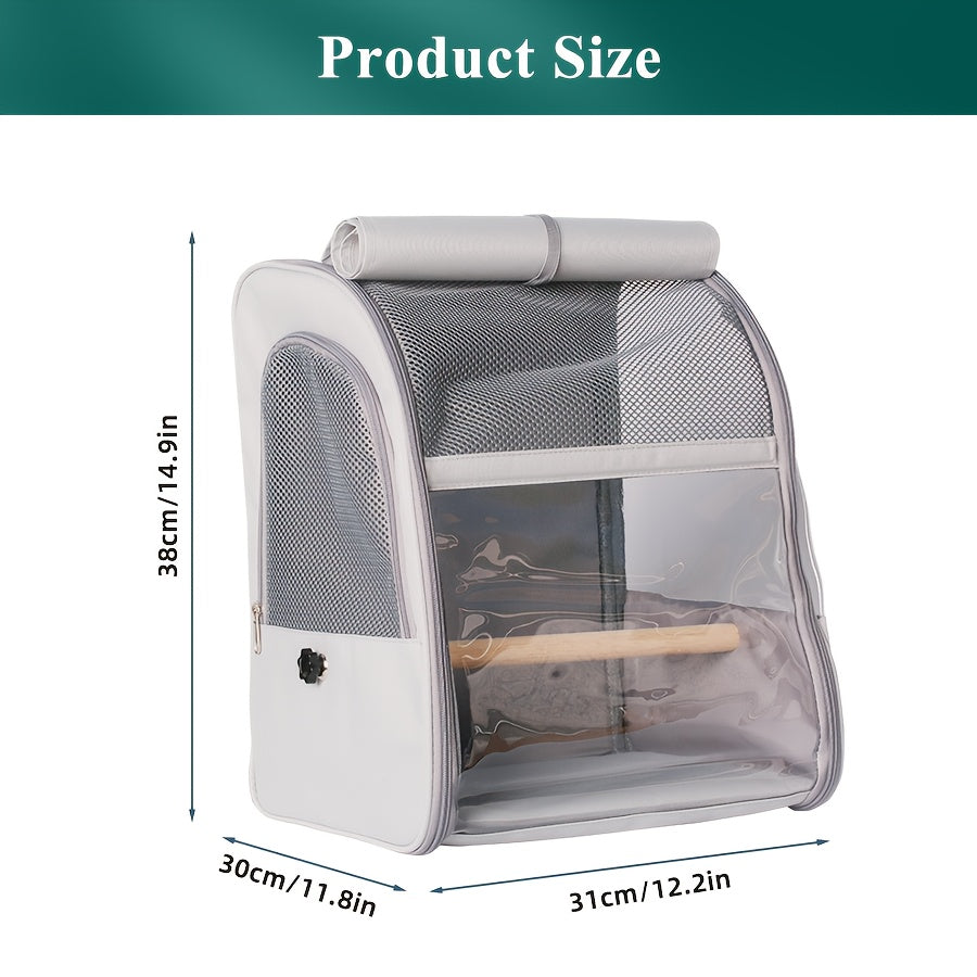 Portable Bird Travel Companion Bird Backpack Carrier With Standing Perch And Comfortable Mat For Outdoor Adventures