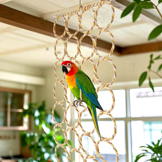 Bird Climbing Rope Net Toy For Cage And Perch Swing