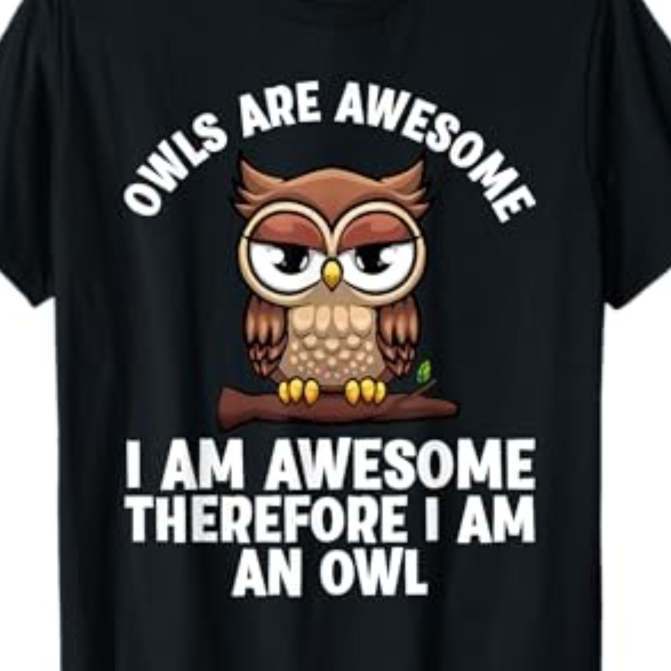 Funny Owl Design T-Shirt for Men and Women Cotton Casual Wear 220g