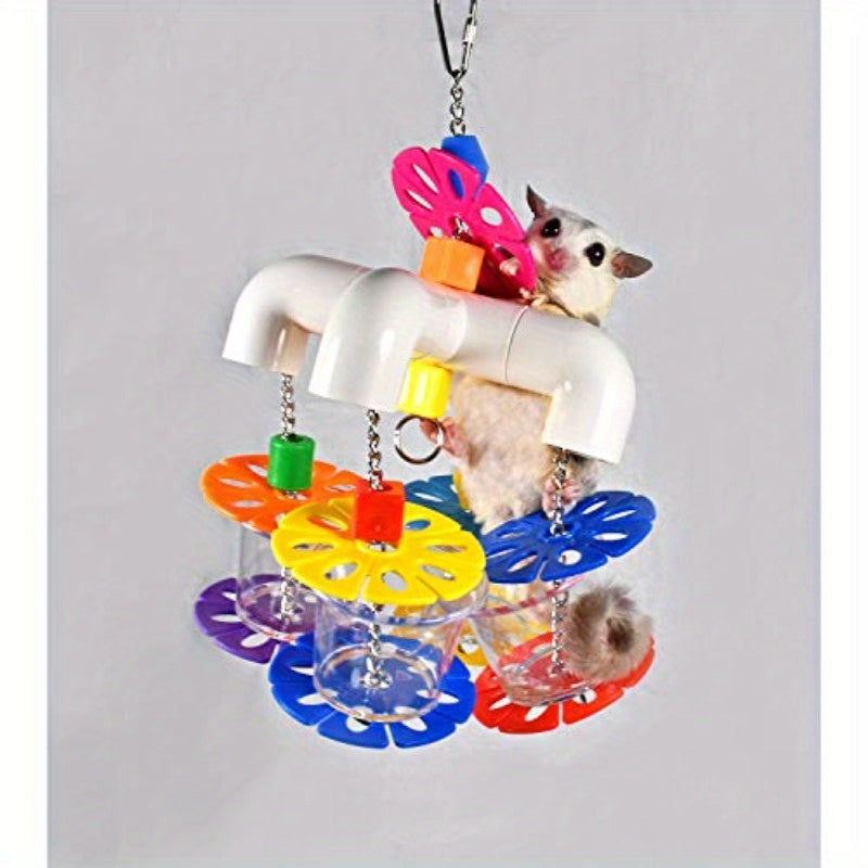 Mobile Forager Cage With Hanging Chains For Small Pets