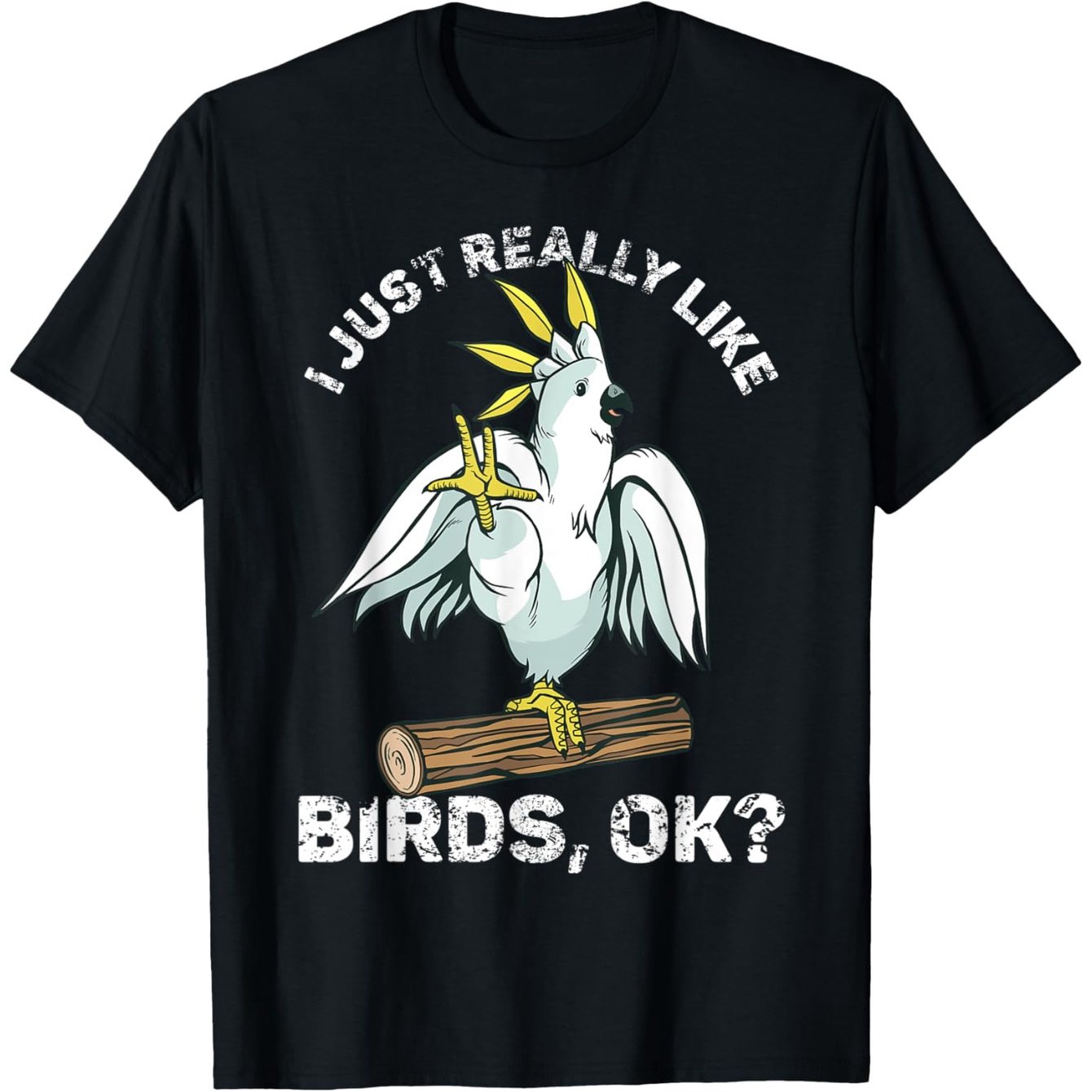 Funny Cockatoo Parrot Graphic Tee for Men - Soft Cotton T-Shirt