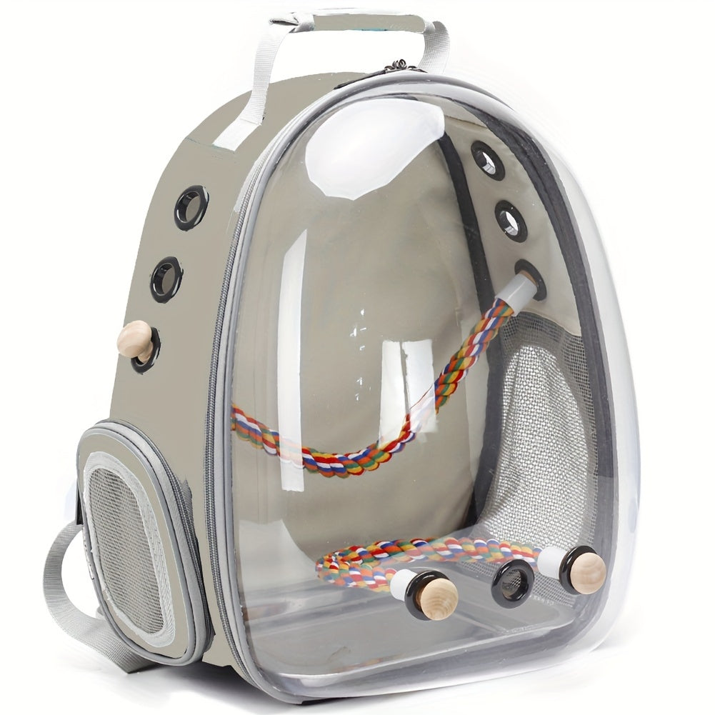 Bird Travel Carrier Backpack for Parakeets Budgies Cockatiels and Conures Zipper Closure Green Polyester