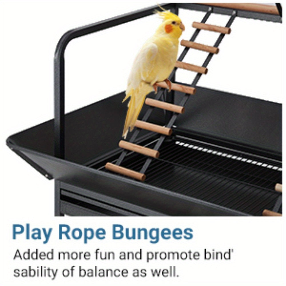 MERXENG Parrot Playstand With Wheels Heavy Duty Center