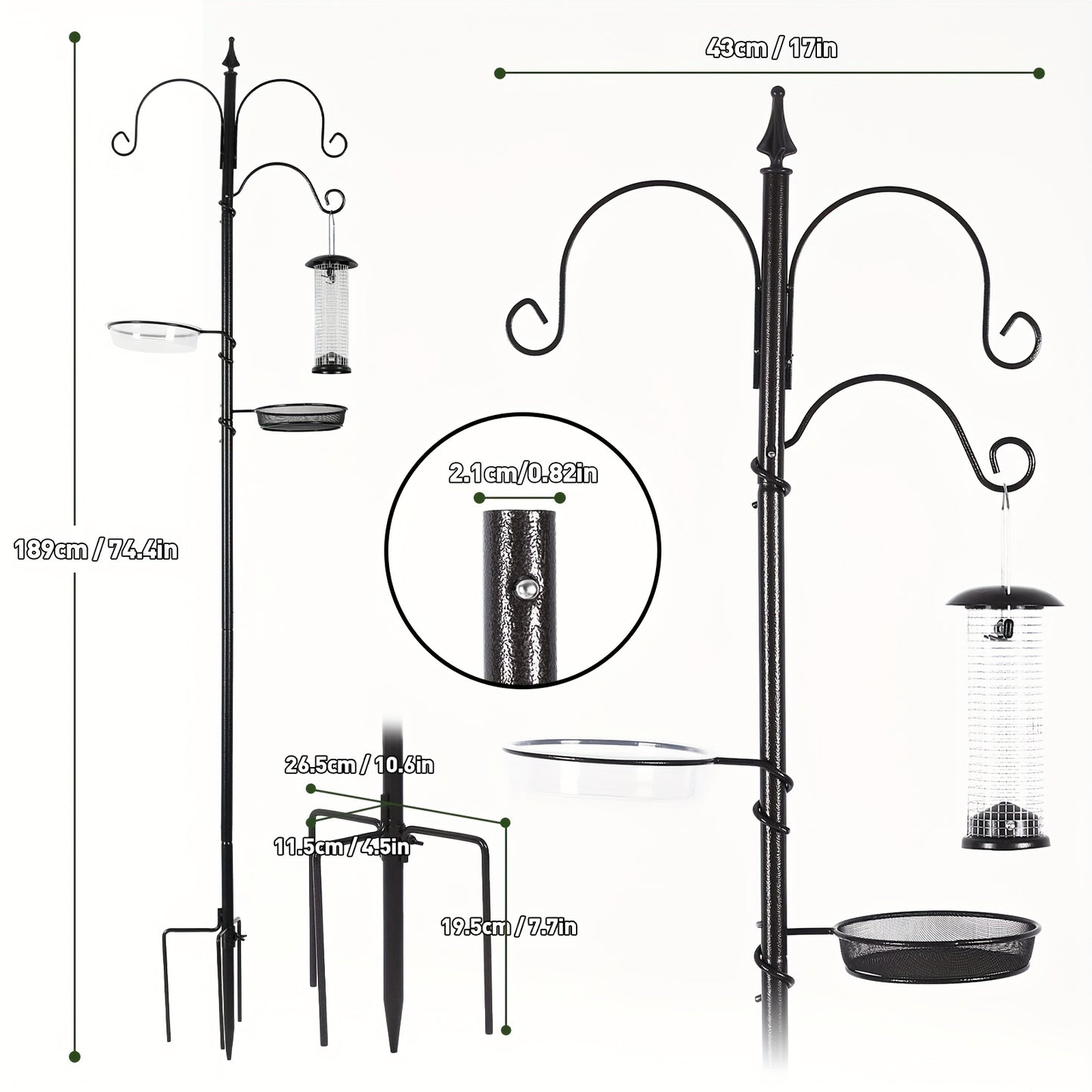 Wild Bird Feeding Station - Multi Feeder Kit For Garden