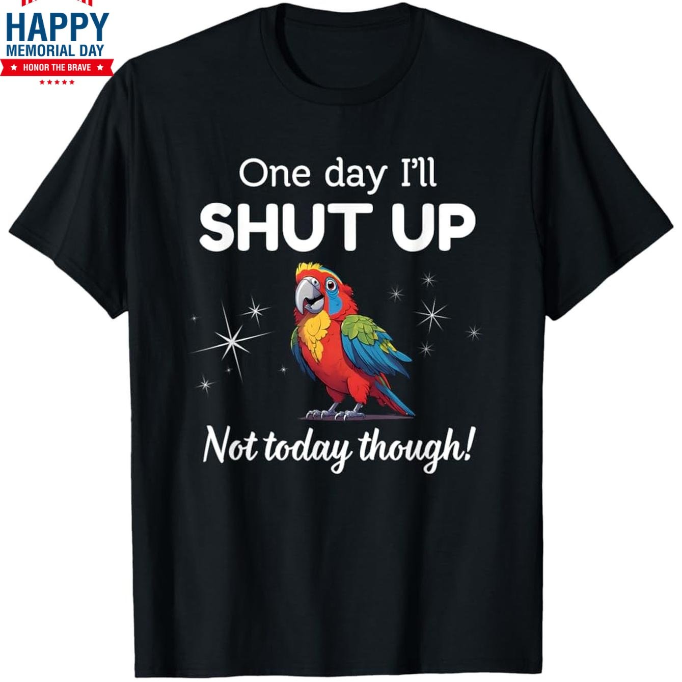 Vintage Cotton T-Shirt with Parrot Graphic for Men
