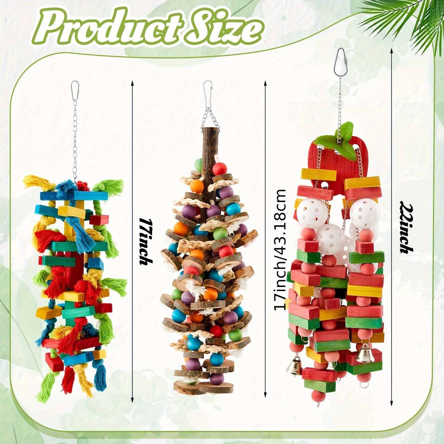 Durable Natural Wooden Parrot Chew Toy For Birds Activity